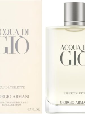 Armani Beauty, Acqua di Giò Eau de Toilette, Giorgio Armani, Perfume Masculino Refilável, Fragrância Cítrica, Aquática e Fresca com Notas de Bergamota, Cedro, Patchouli, Jasmim e Almíscar