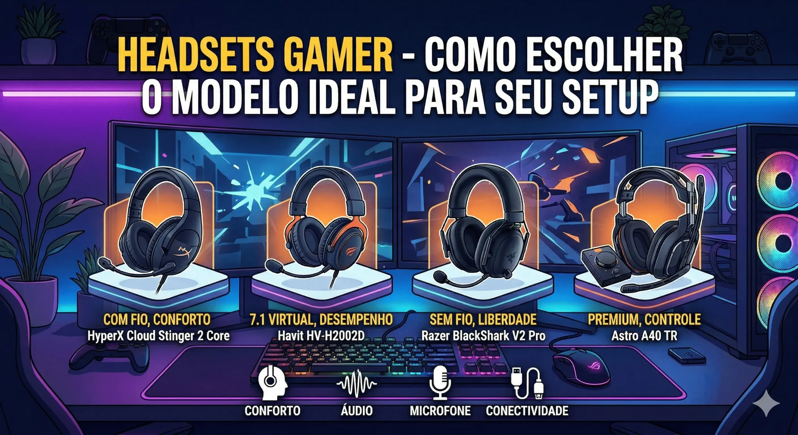 headsets gamer - Como escolher o modelo ideal para seu setup